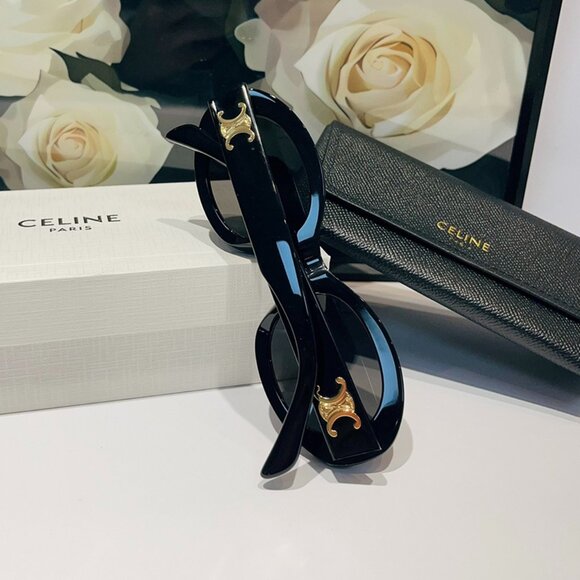 Celine Triomphe Oval Black Sunglasses